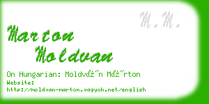 marton moldvan business card